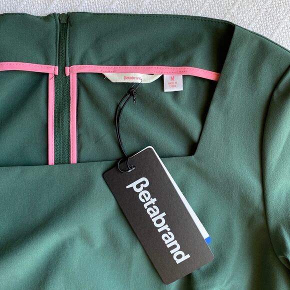 Betabrand Elixir Square Neck Fit & Flare Midi Dress Emerald Green Medium NWT - Picture 7 of 12